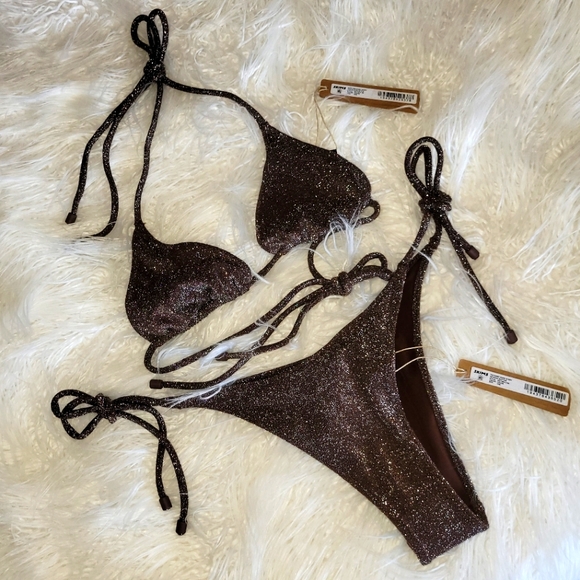 SKIMS Swim Skims Glitter Tie Bikini Poshmark